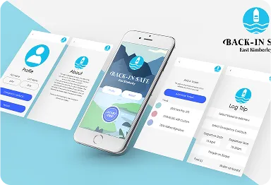 Screens of the Back In Safe East Kimberley mobile app