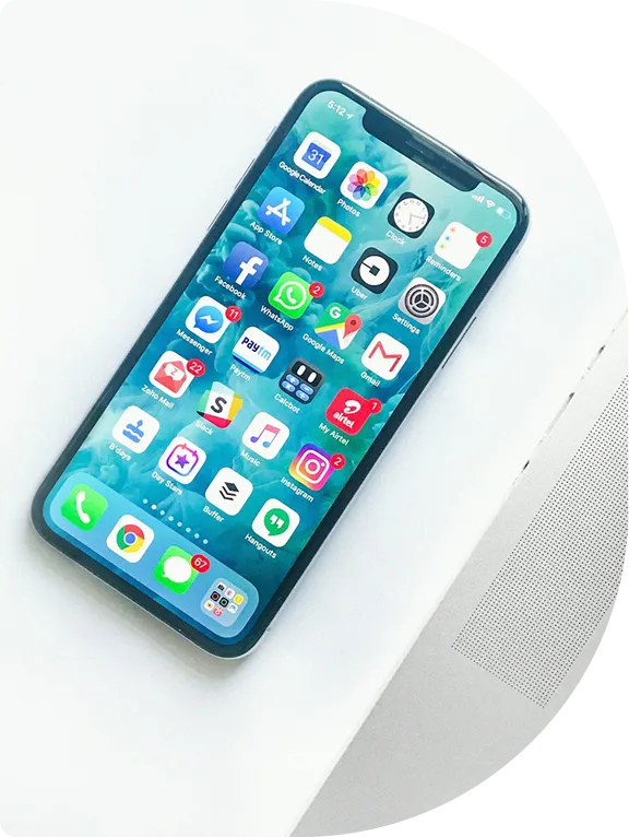 A smartphone showing a screen full of apps