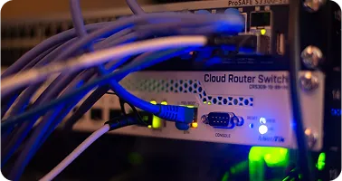 Network cables in a router