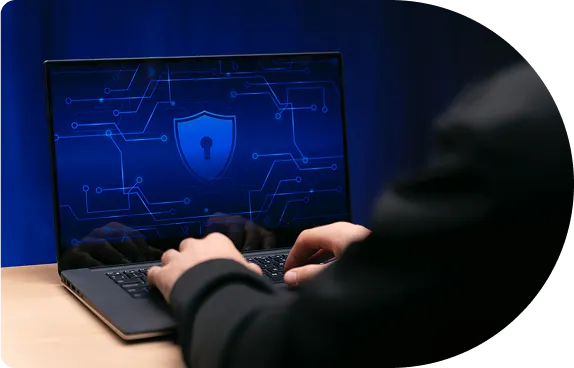 A padlock icon on a laptop screen