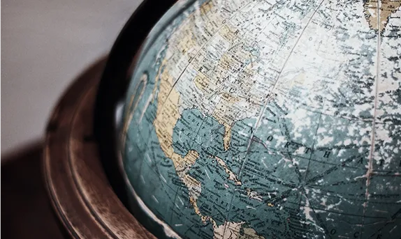 A desk globe